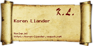 Koren Liander névjegykártya